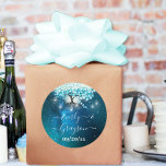 Elegant Blue Heart Leaf Tree Wedding SAVE THE DATE Classic Round Sticker<br><div class="desc">Introducing our enchanting "Something Blue Tree with Initials in Trunk" Wedding Invitations! Perfect for those who dream of a whimsical fairytale wedding with a touch of rustic charm, these invitations are a delightful blend of boho and magical elements. Features: 1. Boho Fairytale Design: Immerse your guests in a world of...</div>