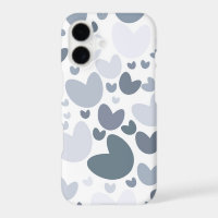 Elegant Blue Hearts iPhone Case