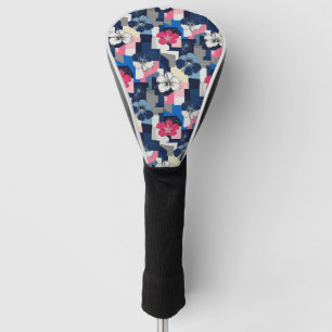 Elegant Blue Hibiscus Floral Pattern (4) Golf Head Cover
