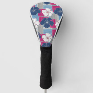 Elegant Blue Hibiscus Floral Pattern (5) Golf Head Cover