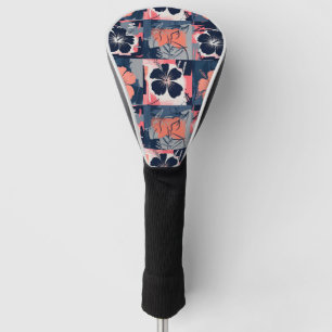 Elegant Blue Hibiscus Floral Pattern (7) Golf Head Cover