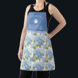 Elegant Blue Hydragea Flowers Pattern Monogram Apron<br><div class="desc">Cook in style with the Elegant Blue Hydrangea Flowers Pattern Monogram Apron. Featuring a beautiful blue hydrangea floral design, this apron brings a sophisticated and charming touch to your kitchen. The personalised monogram adds a unique and elegant detail, making it perfect for home chefs, bakers, and entertainers. Whether you're preparing...</div>