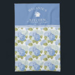 Elegant Blue Hydragea Flowers Pattern Monogram Tea Towel<br><div class="desc">Add a personalised touch to your kitchen with this elegant towel featuring a beautiful blue hydrangea floral pattern and a custom monogram. Perfect for everyday use,  housewarming gifts,  or special occasions,  it combines style and functionality to enhance any kitchen decor.</div>