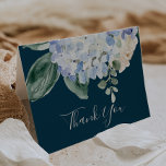 Elegant Blue Hydrangea | Blank Navy Thank You Card<br><div class="desc">This elegant blue hydrangea blank navy thank you card is perfect for a spring or summer wedding. The classic floral design features soft powder blue watercolor hydrangeas accented with neutral cream flowers and green leaves. These cards can be used for a wedding,  bridal shower,  or any special event.</div>