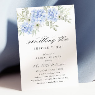 Elegant Blue Hydrangea Bridal Shower Invitation