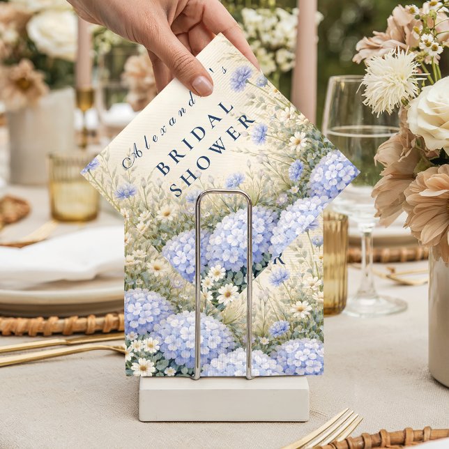 Elegant Blue Hydrangea Bridal Shower Napkin (Creator Uploaded)