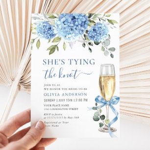 Elegant Blue Hydrangea Floral Bridal Shower Invitation