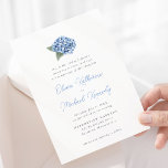 Elegant Blue Hydrangea Floral Wedding  Invitation<br><div class="desc">Elegant blue hydrangea flower for your Spring or Summer wedding invitation. Perfect for the traditional yet elegant wedding you have in mind. Classic serif font with modern script typography. Original hydrangea artwork only found here. For enquiries about custom design changes by the independent designer please email paula@labellarue.com BEFORE you customise...</div>