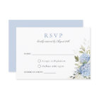 Elegant Blue Hydrangea Greenery Wedding RSVP Card