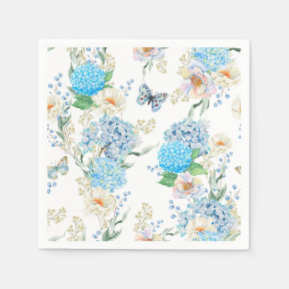 Elegant Blue Hydrangea Napkin