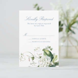 Elegant Blue Hydrangea Response Card