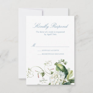 Elegant Blue Hydrangea Response Card