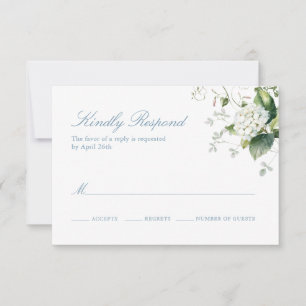 Elegant Blue Hydrangea Response Card