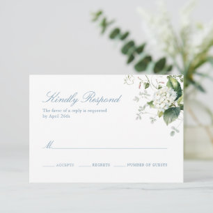 Elegant Blue Hydrangea Response Card
