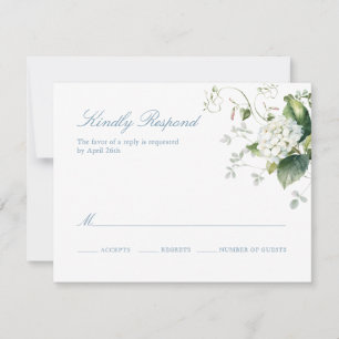 Elegant Blue Hydrangea RSVP Response Card