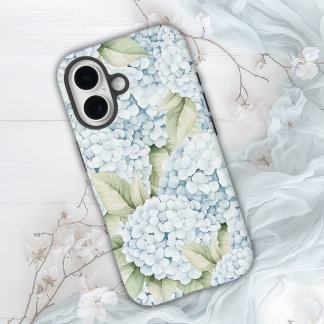Elegant Blue Hydrangea Watercolor  iPhone 16 Case