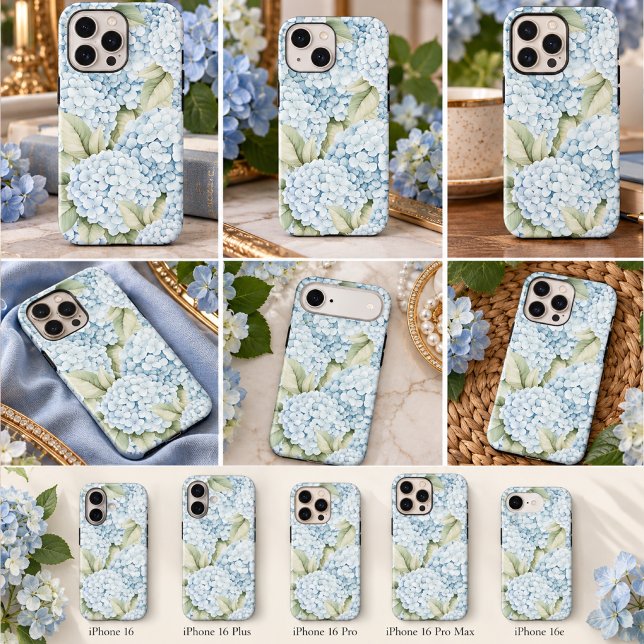 Elegant Blue Hydrangea Watercolor  Case-Mate iPhone Case (Creator Uploaded)