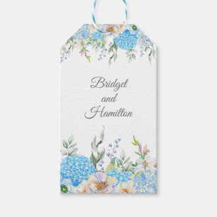 Elegant Blue Hydrangea Wedding Gift Tags