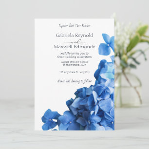 Elegant Blue Hydrangea Wedding Invitation