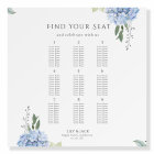 Elegant  Blue Hydrangea Wedding Seating Chart 9
