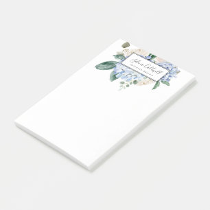 Elegant Blue Hydrangea   White Post-it Notes