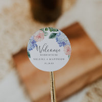 Elegant Blue Hydrangea | White Wedding Welcome