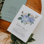 Elegant Blue Hydrangea with Details Bridal Shower Invitation<br><div class="desc">This elegant blue hydrangea with details bridal shower invitation is perfect for a spring or summer wedding shower. The classic floral design features soft powder blue watercolor hydrangeas accented with neutral blush pink flowers and green leaves. Theres plenty of room on the back of the card to include more details....</div>