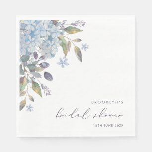 Elegant Blue Hydrangeas Bridal Shower Napkins
