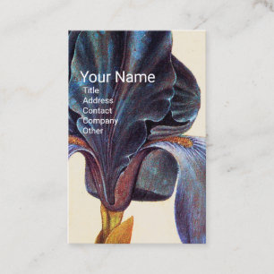 ELEGANT BLUE IRIS Monogram Business Card