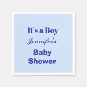 Elegant Blue It's a Boy Gender Reveal Baby Shower Napkin