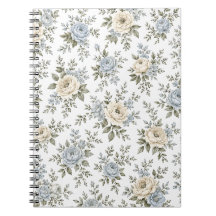 Elegant Blue & Ivory Floral