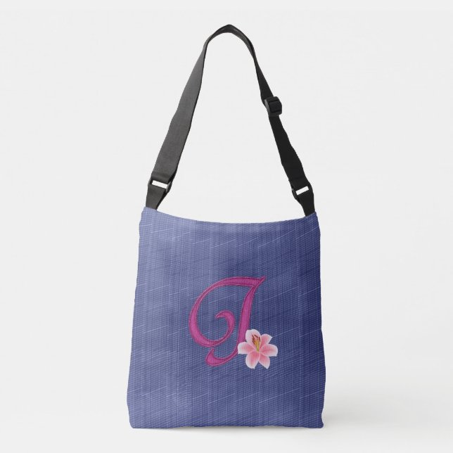 Elegant Blue J Crossbody Bag (Front)