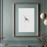 Elegant Blue Jay Watercolor Art with Red Berries