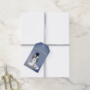 Elegant Blue Lesbian Congratulations Gift Tag