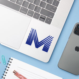 Elegant Blue Line Letter M