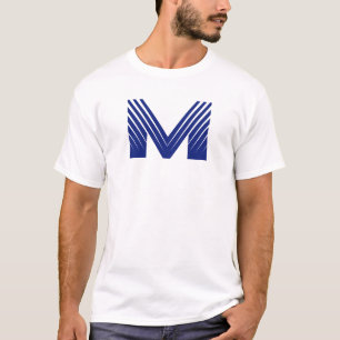 Elegant Blue Line Letter M  T-Shirt