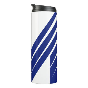 Elegant Blue Line Letter M Thermal Tumbler