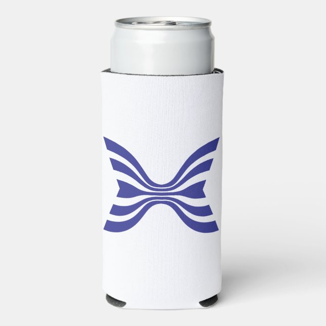 Elegant Blue Line Letter X Monogram Seltzer Can Cooler (Seltzer Back)