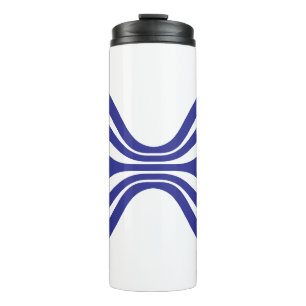 Elegant Blue Line Letter X Monogram Thermal Tumbler