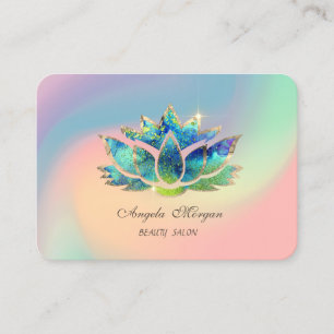Elegant Blue Lotus Flower Colourful Business Card