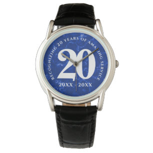 Elegant Blue Marble 20 Years Work Anniversary Watch