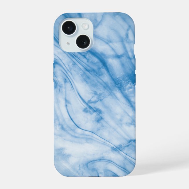 Elegant Blue Marble  iPhone 15 Case (Back)