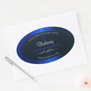 Elegant Blue Marble Pattern Floral Product Labels