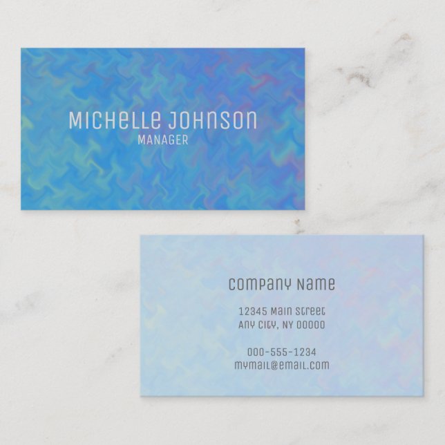 Elegant Blue Marbling Professional Look Business Card (Front/Back)