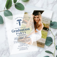 Elegant Blue Medical Student Graduation Party