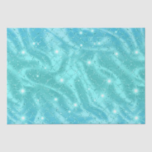 Elegant Blue Mermaid Scales Metallic Glitter Tissue Paper