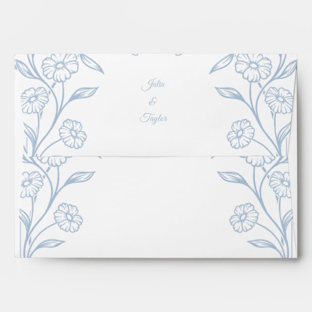 Elegant Blue Minimal Envelope (Back (Top Flap))