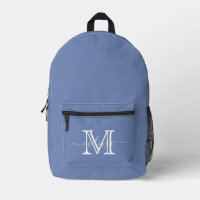 Elegant Blue Minimal Name and Monogram