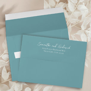 Elegant Blue Minimalist Custom Wedding Envelope
