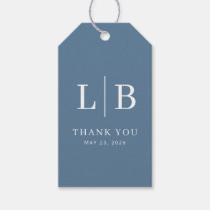 Elegant Blue Minimalist Wedding Favour Tag